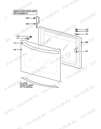 Взрыв-схема плиты (духовки) Electrolux SG506XL - Схема узла H10 Main Oven Door (large)